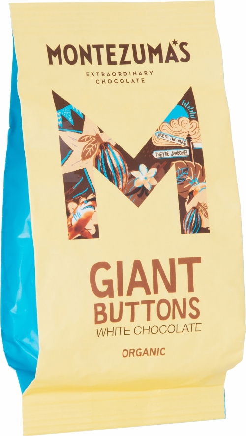 MONTEZUMA'S Organic White Chocolate Giant Buttons 180g