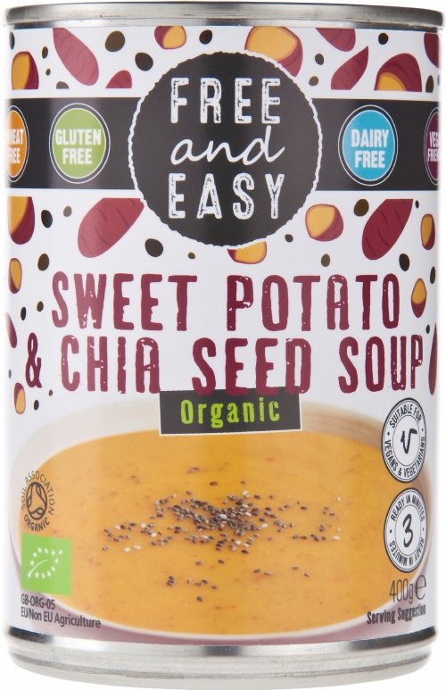 FREE AND EASY Organic Sweet Potato & Chia Seed Soup 400g