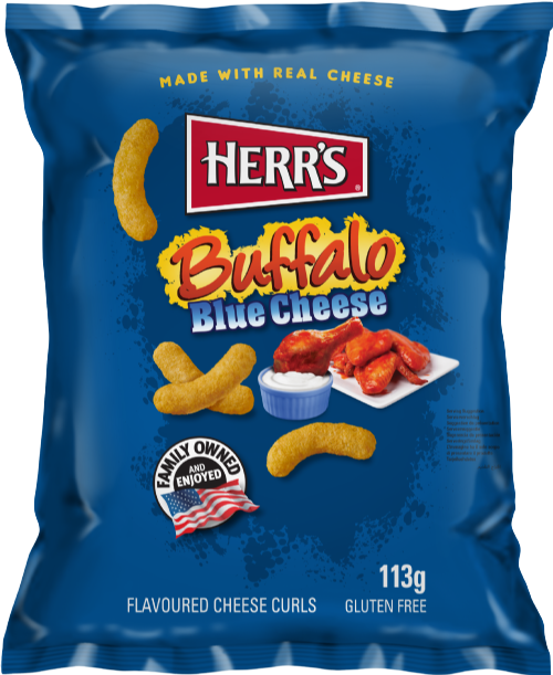 HERR'S Buffalo Blue Cheese Flavoured Cheese Curls 113g