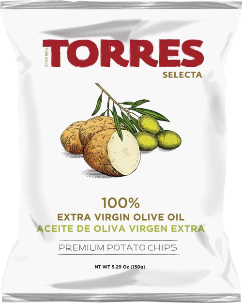 TORRES 100% Extra Virgin Olive Oil Premium Potato Chips 125g
