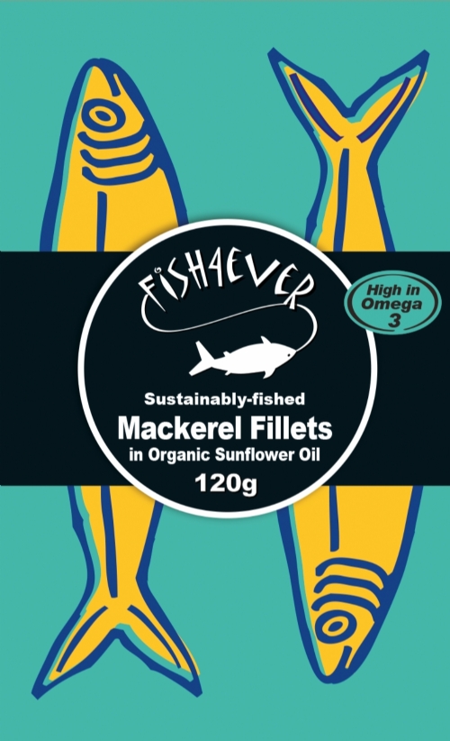 FISH 4 EVER Mackerel Fillets in Organic Sunflower Oil 125g