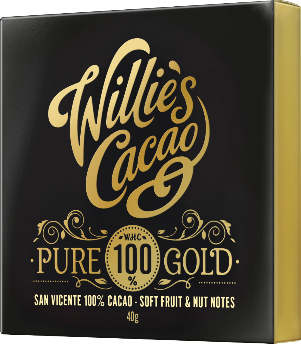 WILLIE'S CACAO Pure Gold - San Vicente 100% Cacao 40g