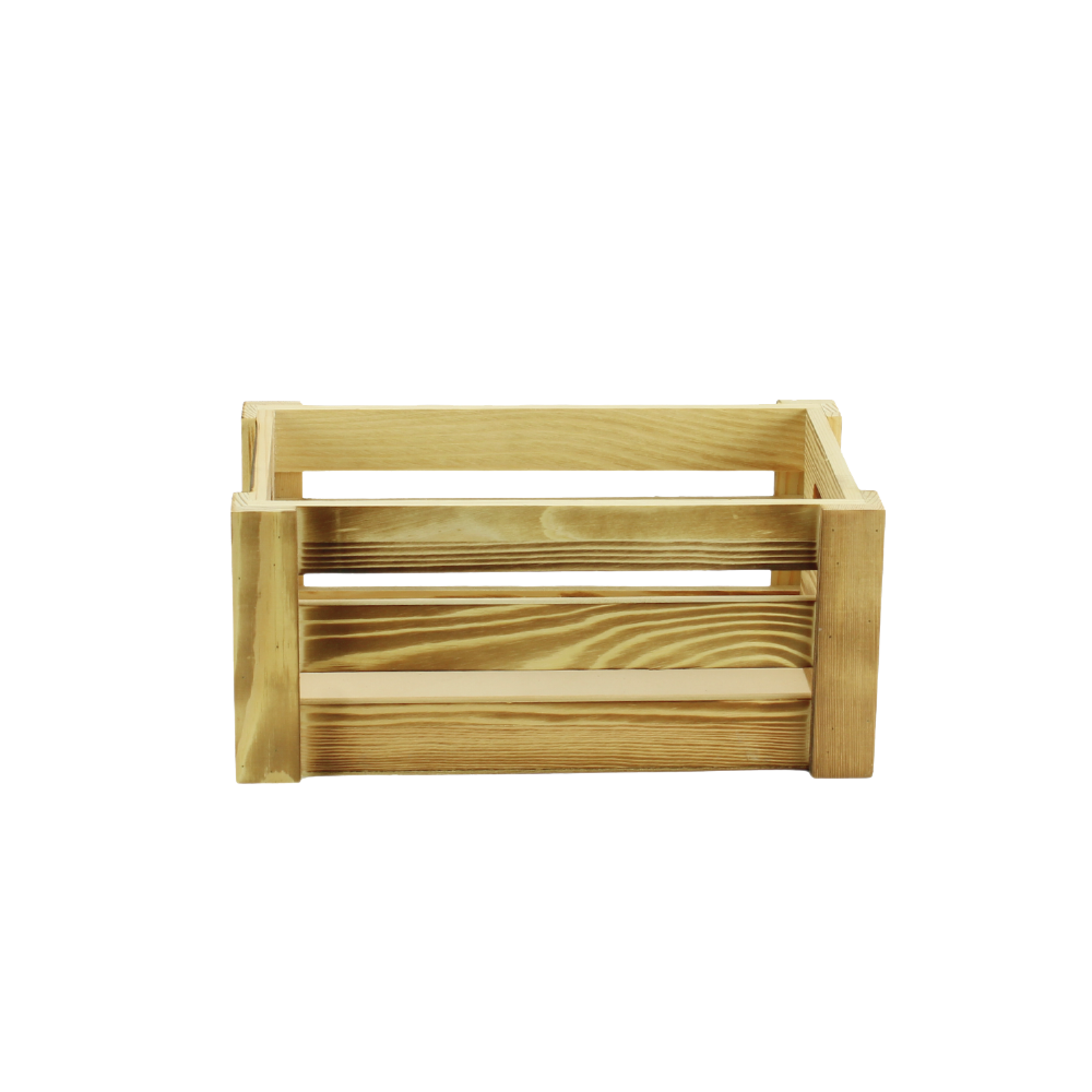 GADSBY Small Wooden Crate - Burnt Finish
