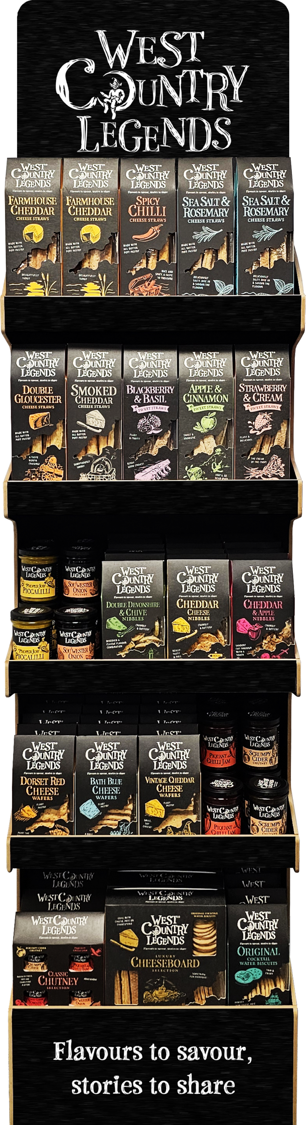 WEST COUNTRY LEGENDS 5 Shelf MDF Floor Standing Display Unit