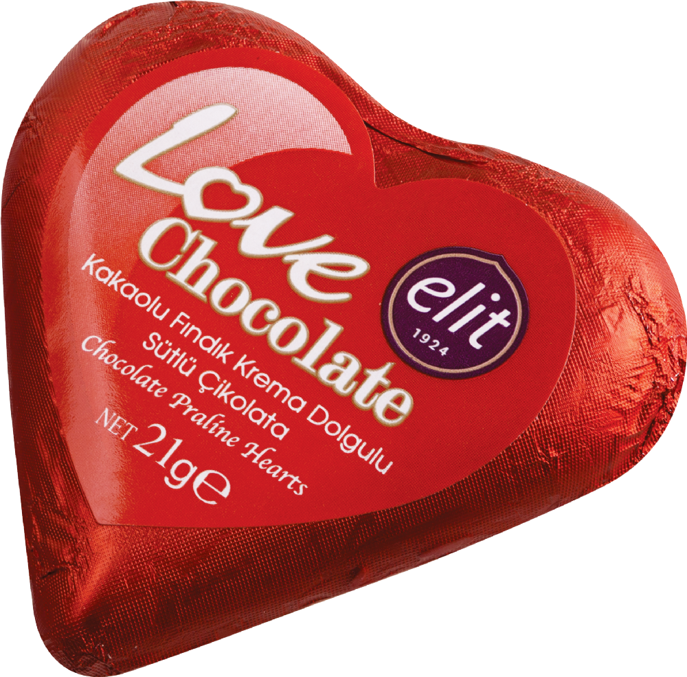 ELIT Love Chocolate - Foiled Chocolate Praline Heart 21g