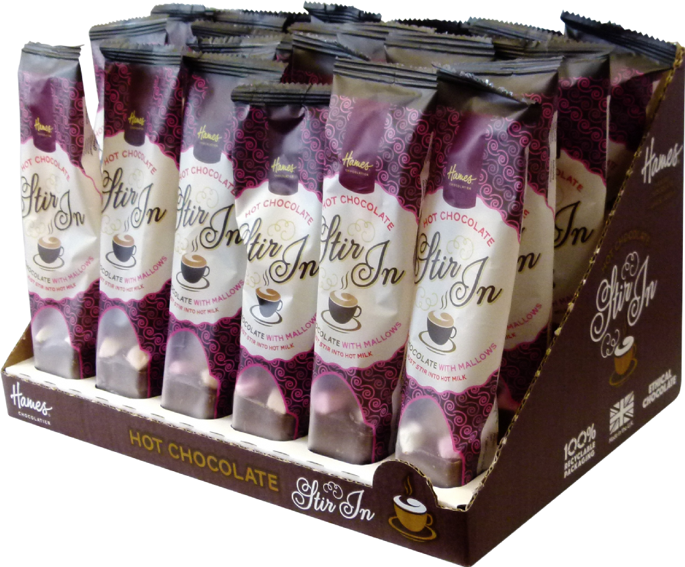 HAMES Stir In Hot Chocolate Spoon - Milk Chocolate with Mallows 35g
