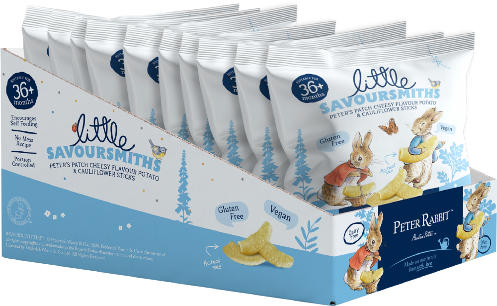 SAVOURSMITHS Peter Rabbit Cheesy Potato & Cauliflower Sticks 11g