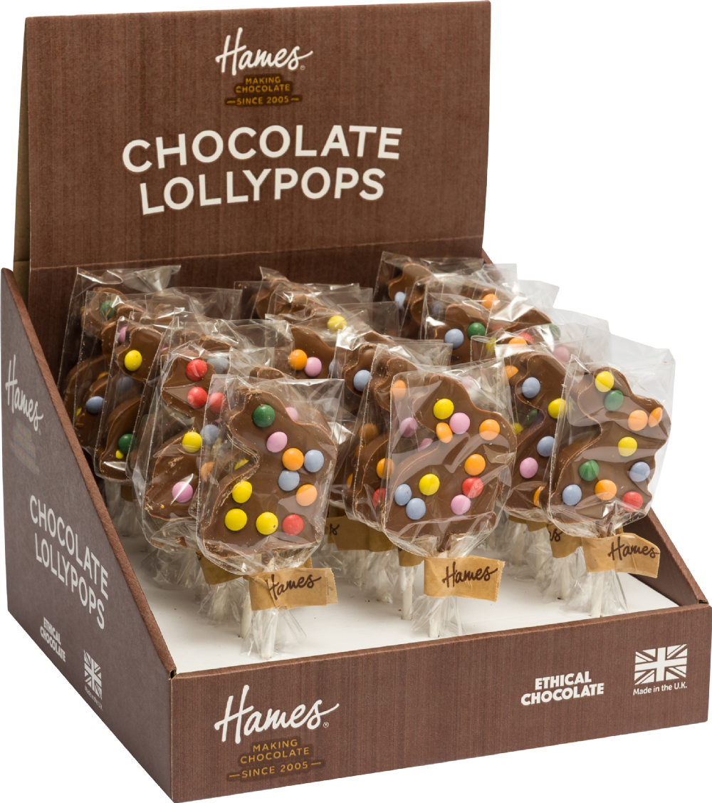HAMES Milk Chocolate Bunny Lollipop with Candy Beans 26g