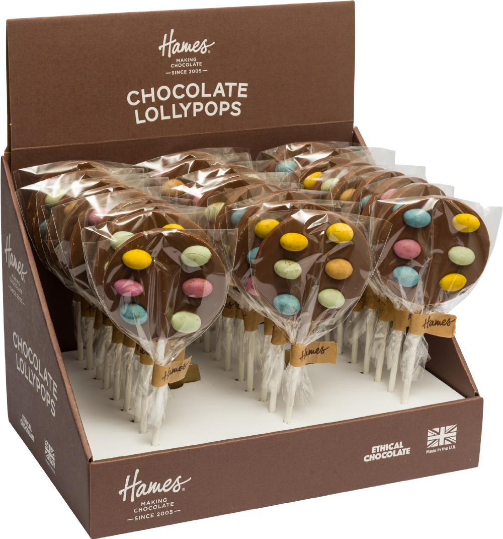 HAMES Milk Chocolate Lollipop with Speckled Eggs 48g