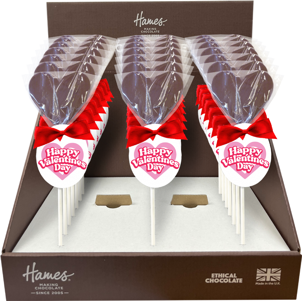 HAMES Milk Chocolate 'Happy Valentine's Day' Lollipop 40g