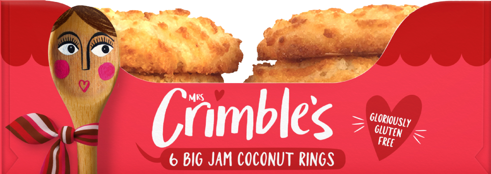 MRS CRIMBLE'S 6 Big Jam Coconut Rings 240g