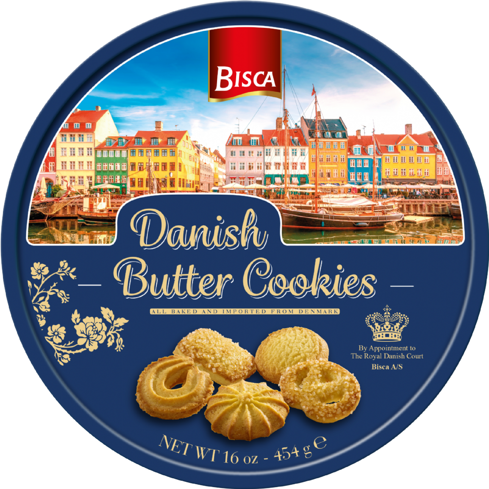 Holleys Fine Foods BISCA Danish Butter Cookies Tin (Assorted