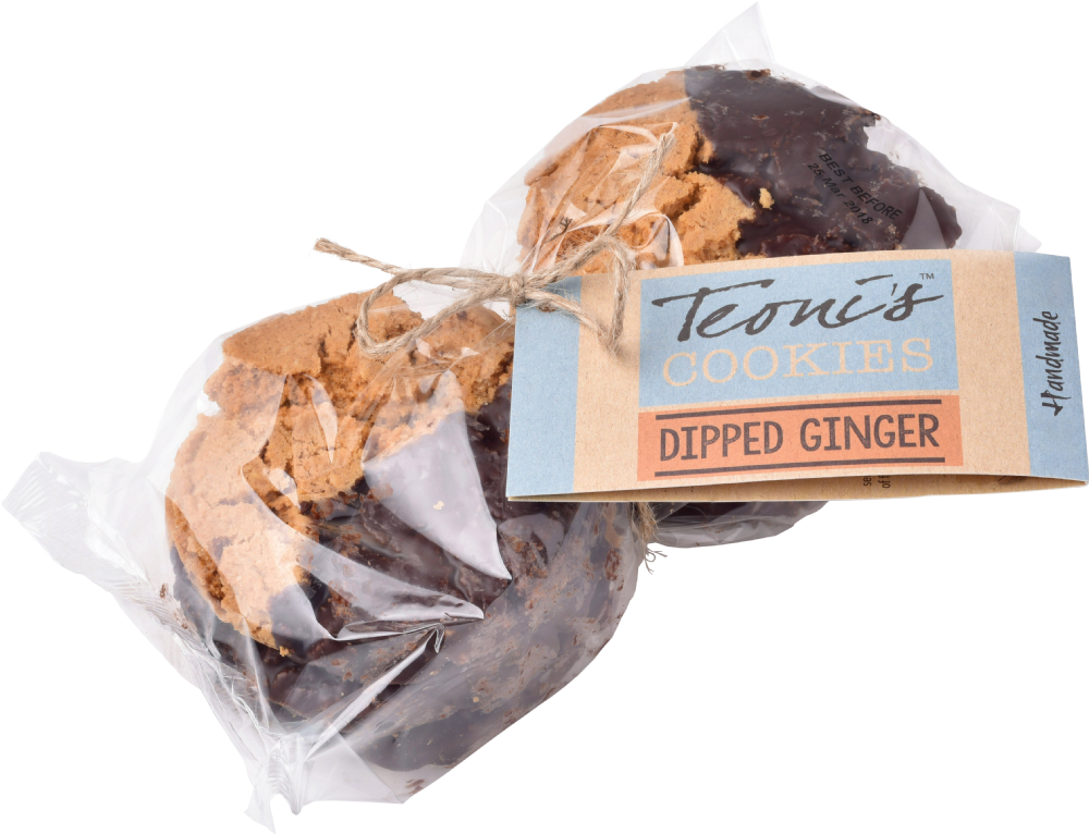 TEONI'S Dipped Stem Ginger Oat Crunch Cookies 300g