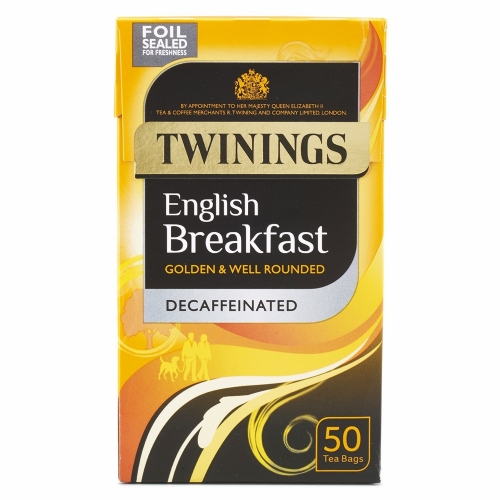 TWININGS Decaffeinated English Breakfast Teabags 50's