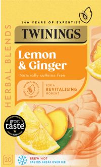 TWININGS Lemon & Ginger - 20 Teabags 30g