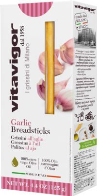 VITA VIGOR Grissini Breadsticks - Garlic 125g (8007900000040)