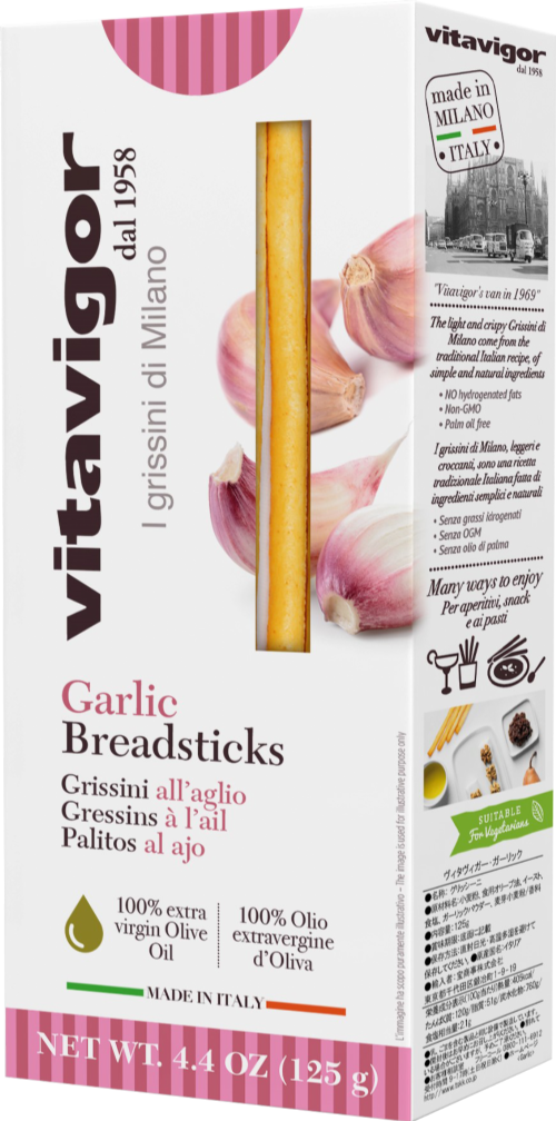 VITA VIGOR Grissini Breadsticks - Garlic 125g