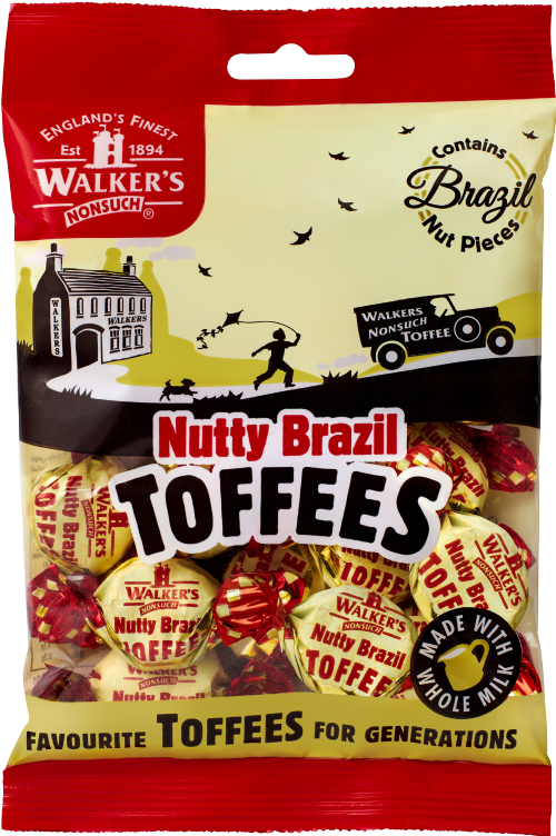 WALKER'S NONSUCH Nutty Brazil Toffees - Bag 150g