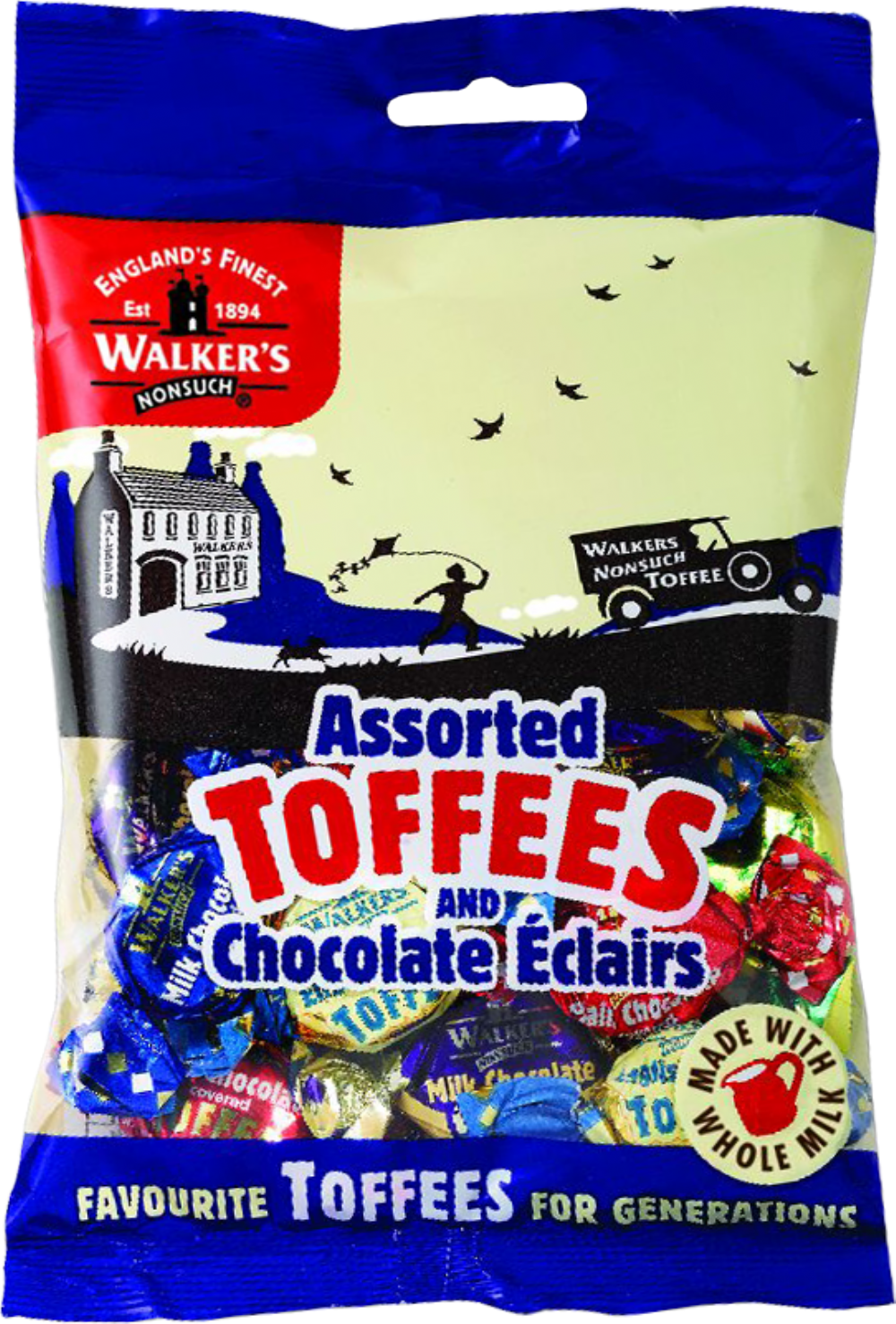 WALKER'S NONSUCH Assorted Toffees & Choc Eclairs - Bag 150g