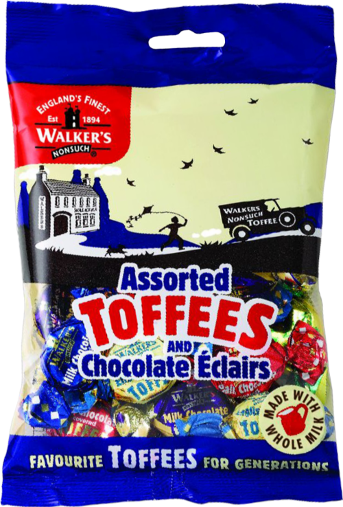 WALKER'S NONSUCH Assorted Toffees & Choc Eclairs - Bag 150g