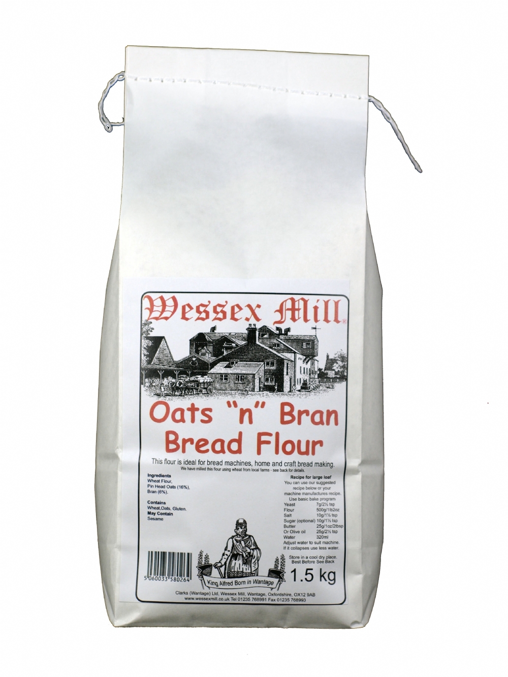 WESSEX MILL Oats 'n' Bran Bread Flour 1.5kg (5060033580264)