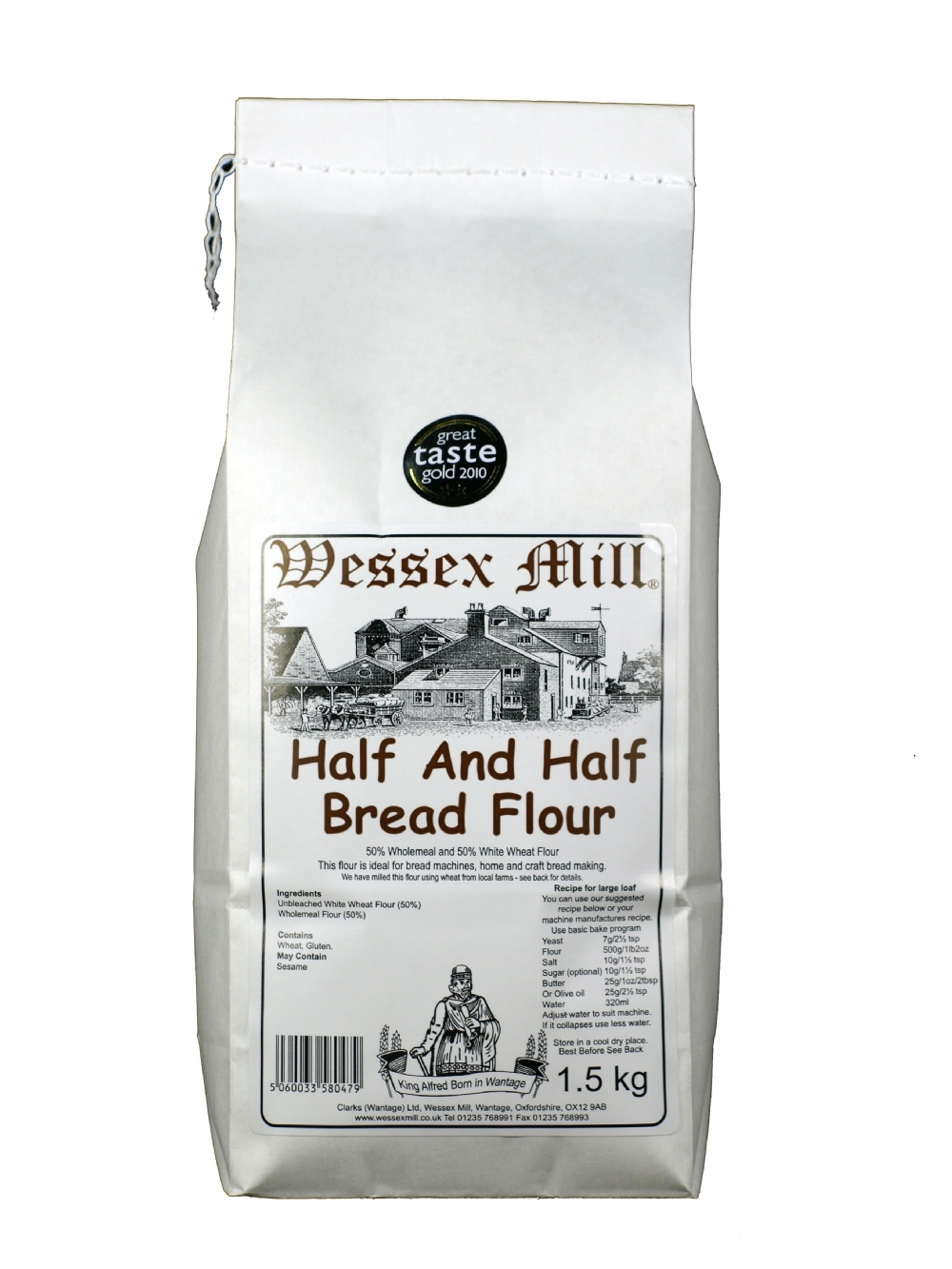WESSEX MILL Half and Half Bread Flour 1.5kg (5060033580479)
