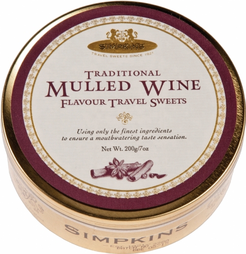 SIMPKINS Trad Mulled Wine Flavour Travel Sweets - Tin 200g