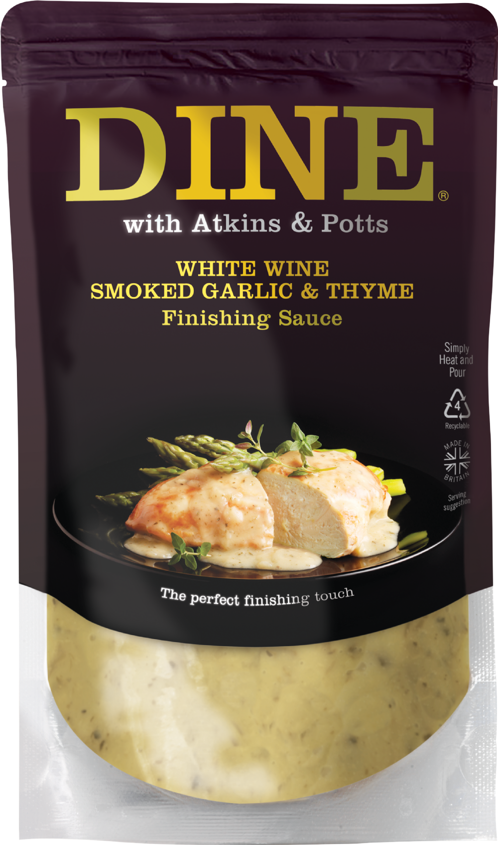 ATKINS & POTTS White Wine, Smoked Garlic & Thyme Sauce 350g