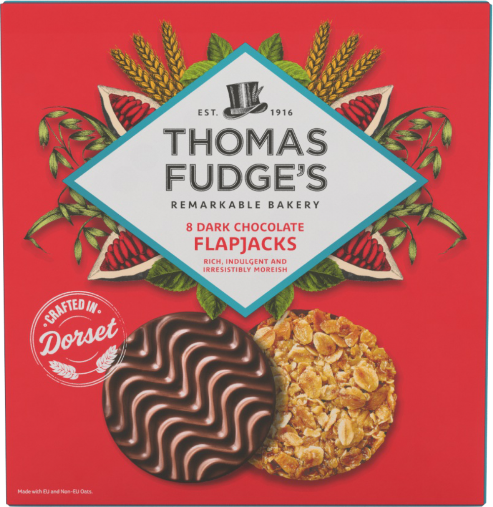 THOMAS FUDGE'S 8 Dark Chocolate Flapjacks