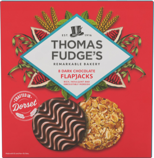 THOMAS FUDGE'S 8 Dark Chocolate Flapjacks