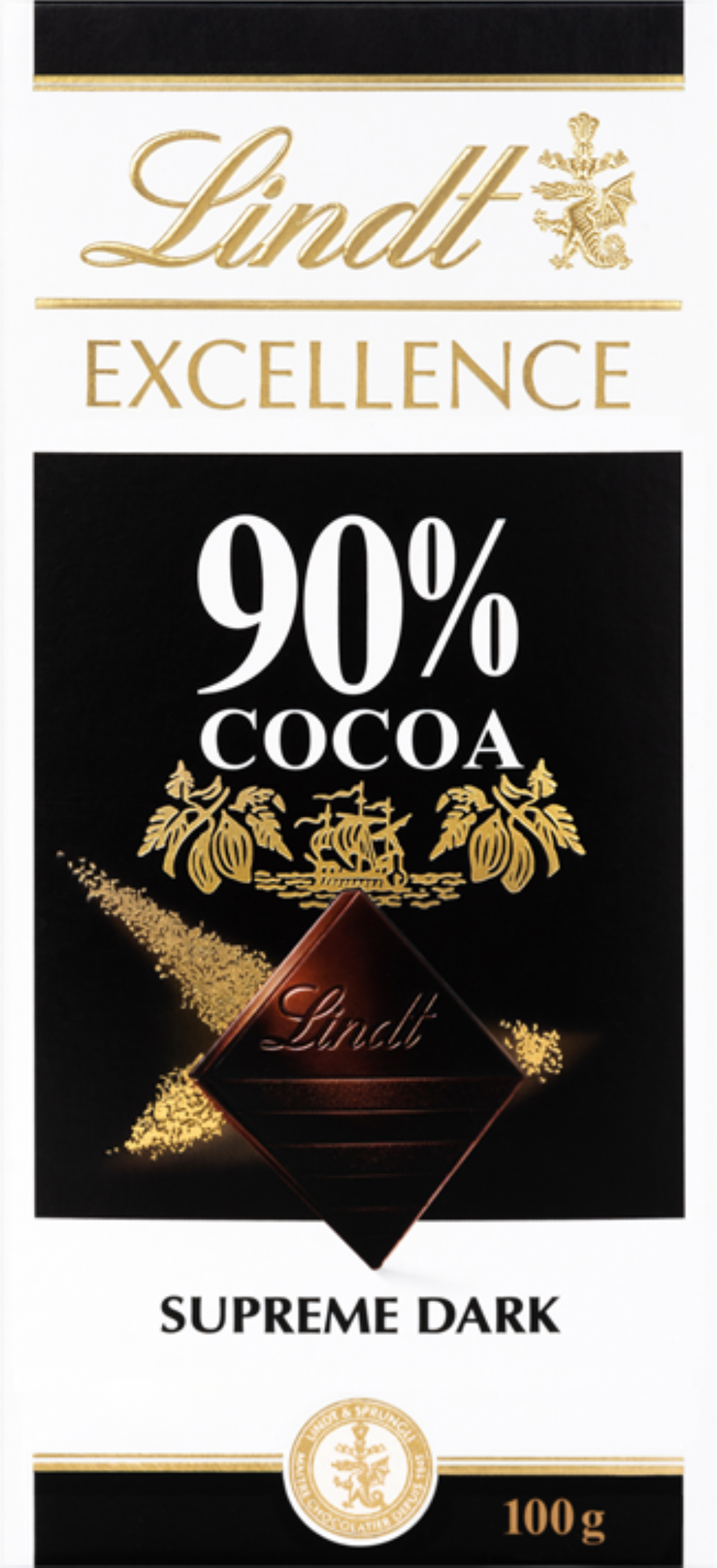LINDT Excellence Dark 90% Cocoa Bar 100g