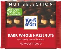 RITTER SPORT Whole Hazelnuts Dark Chocolate 100g
