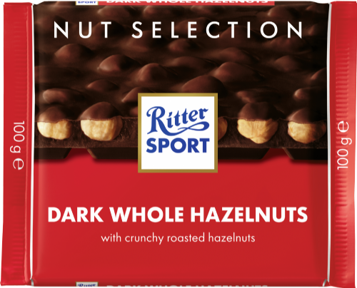RITTER SPORT Dark Whole Hazelnut Chocolate 100g