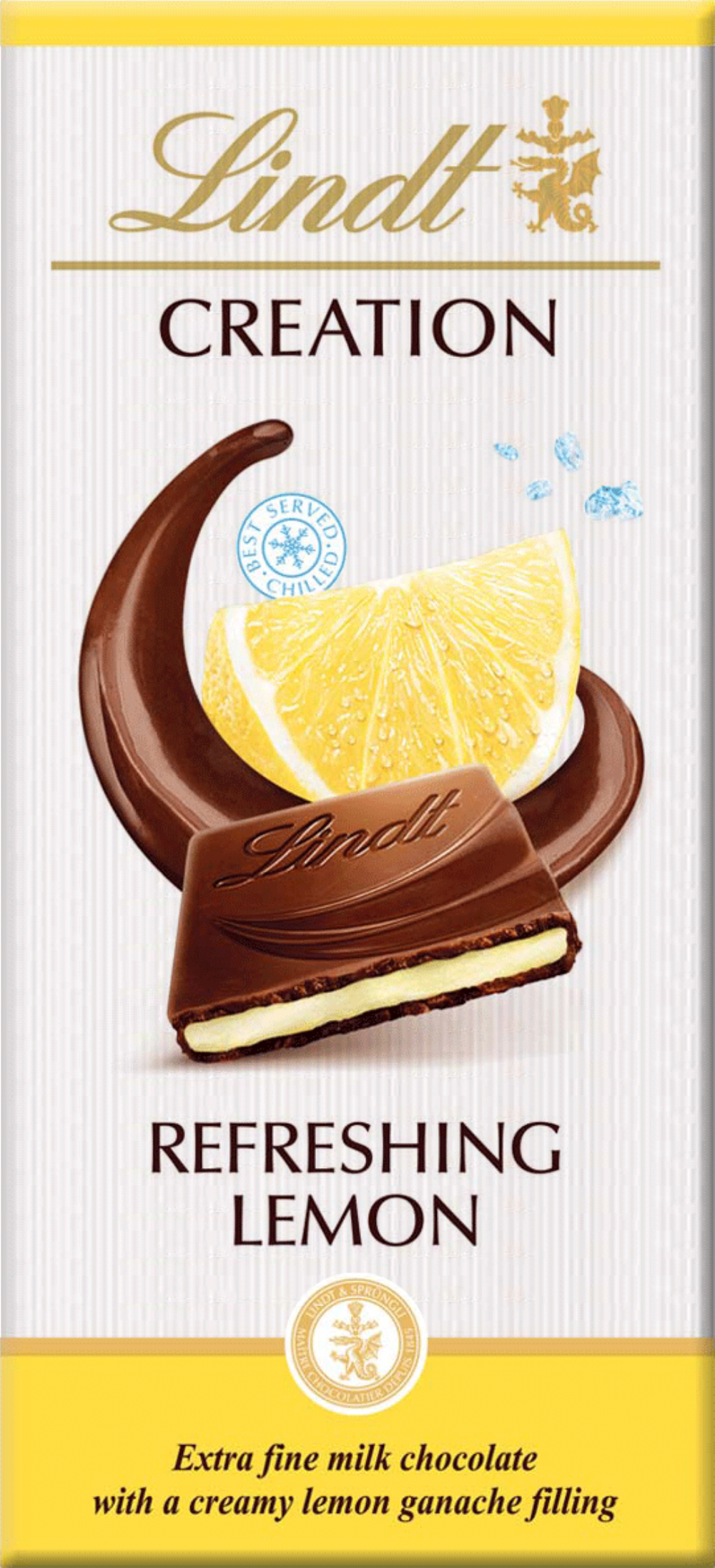 LINDT Creation Refreshing Lemon Milk Chocolate Bar 150g