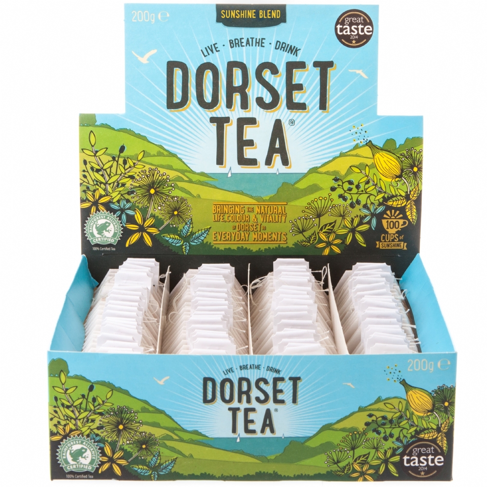 DORSET TEA Sunshine Blend 100 Tagged Teabags (5010244000679)