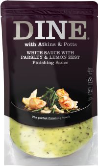 ATKINS & POTTS White Sauce with Parsley & Lemon Zest Finishing Sauce 350g
