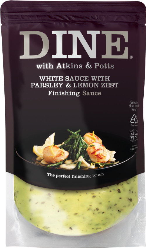 ATKINS & POTTS White Sauce with Parsley & Lemon Zest 350g