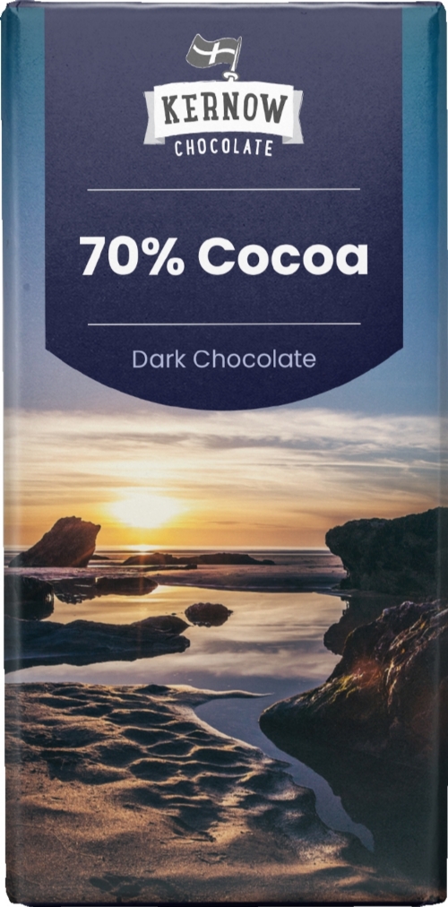 KERNOW 70% Cocoa Dark Chocolate Bar 100g
