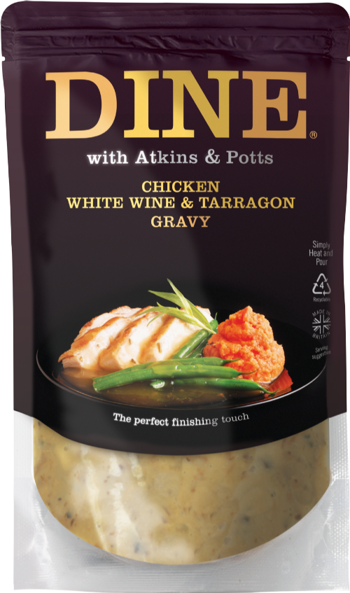 ATKINS & POTTS Chicken, White Wine & Tarragon Gravy 350g