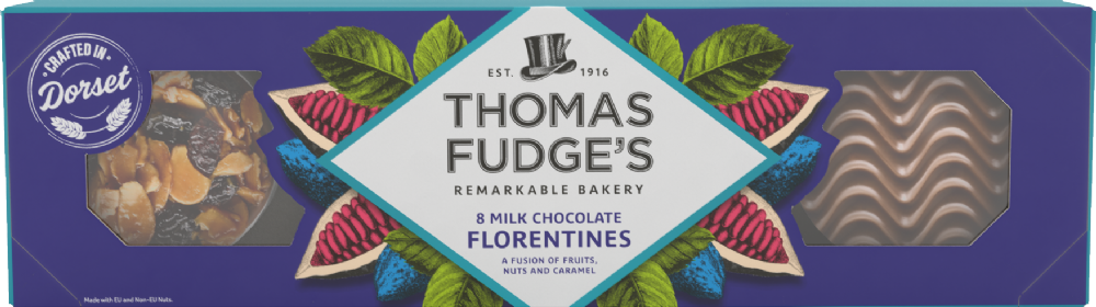 THOMAS FUDGE'S 8 Milk Chocolate Florentines 150g