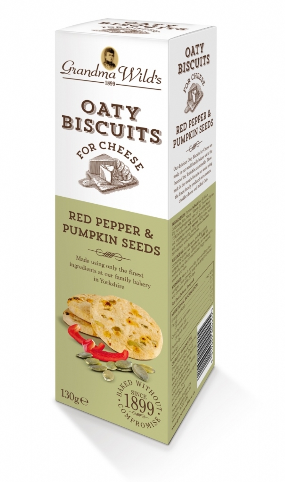 GRANDMA WILD'S Oaty Biscs for Cheese R. Pepper& Pumpkin 130g (5019605004479)