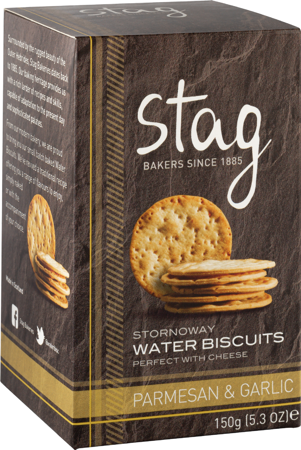 STAG Stornoway Water Biscuits - Parmesan & Garlic 150g