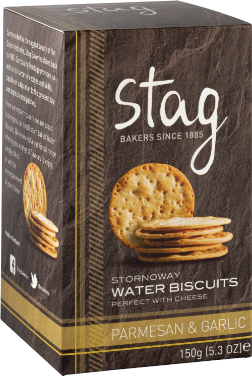 STAG Stornoway Water Biscuits - Parmesan & Garlic 150g