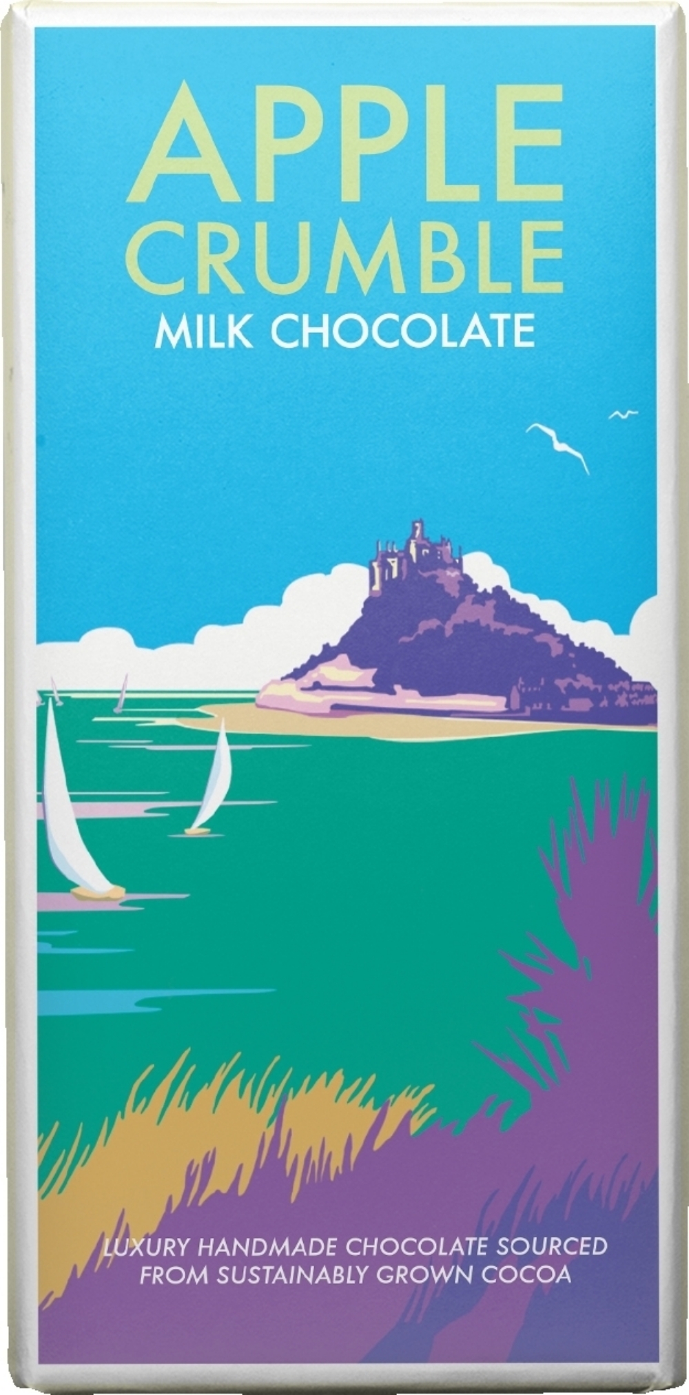 KERNOW Becky Bettesworth Apple Crumble Milk Choc Bar 100g (5060172331796)