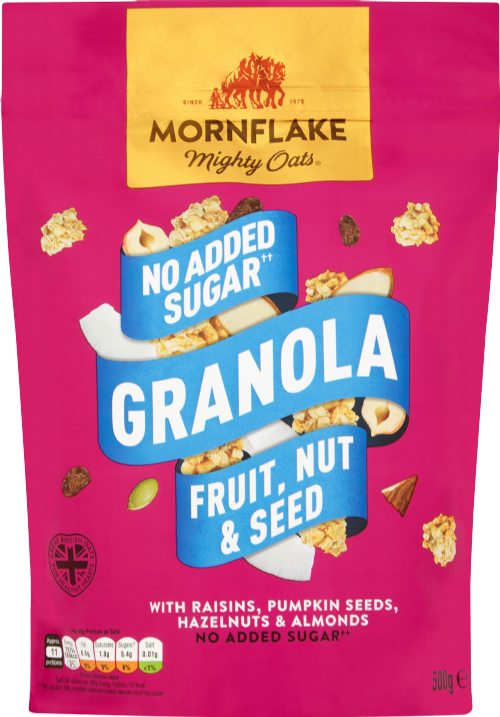 MORNFLAKE No Added Sugar Granola - Fruit, Nut & Seed 500g