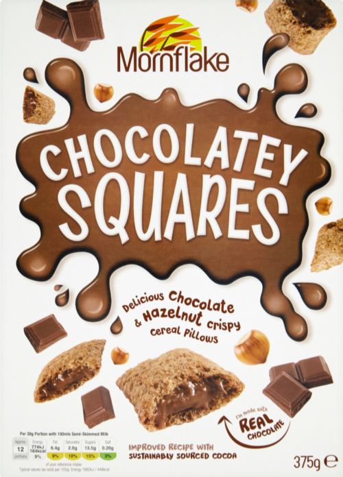 MORNFLAKE Chocolatey Squares 375g