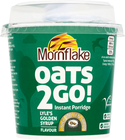 MORNFLAKE Oats 2 Go Porridge Pot - Lyle's Golden Syrup 62g