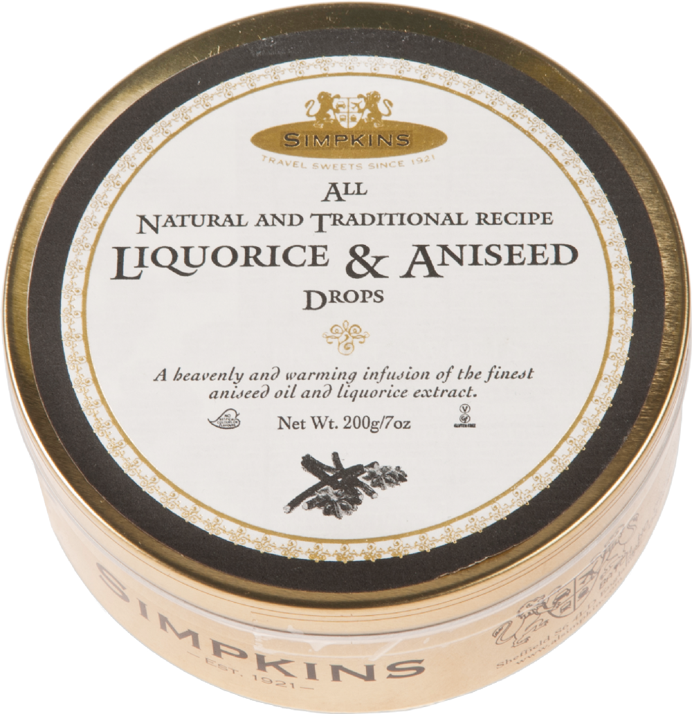 Simpkins Liquorice & Aniseed Drops Tin 200g