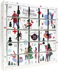 ENGLISH TEA SHOP White Ornaments Advent Calendar Puzzle - 25 Pyramid Tea Bags 50g