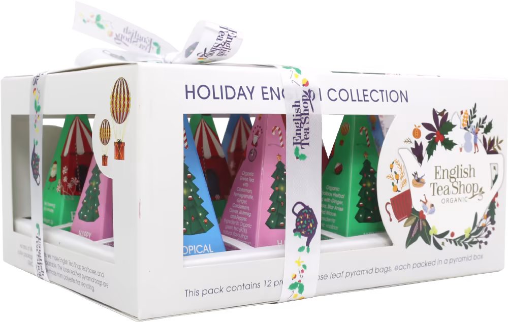 ENGLISH TEA SHOP Holiday English Collection - 12 Pyramid Tea Bags (White) 24g